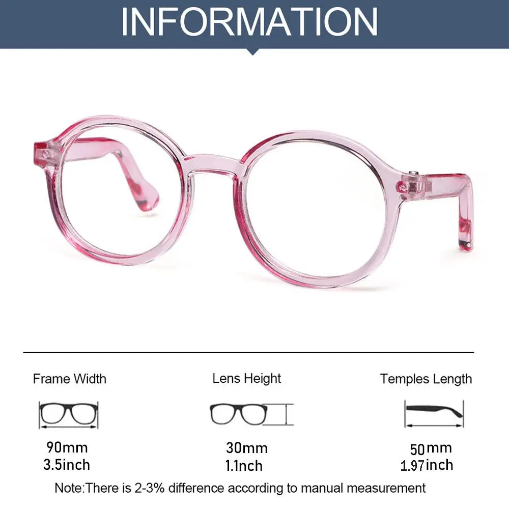 Gafas en miniatura con montura redonda de 9cm, lentes transparentes, estilo de gafas de Color caramelo para accesorios de muñeca Blythe, gafas de muñeco de peluche