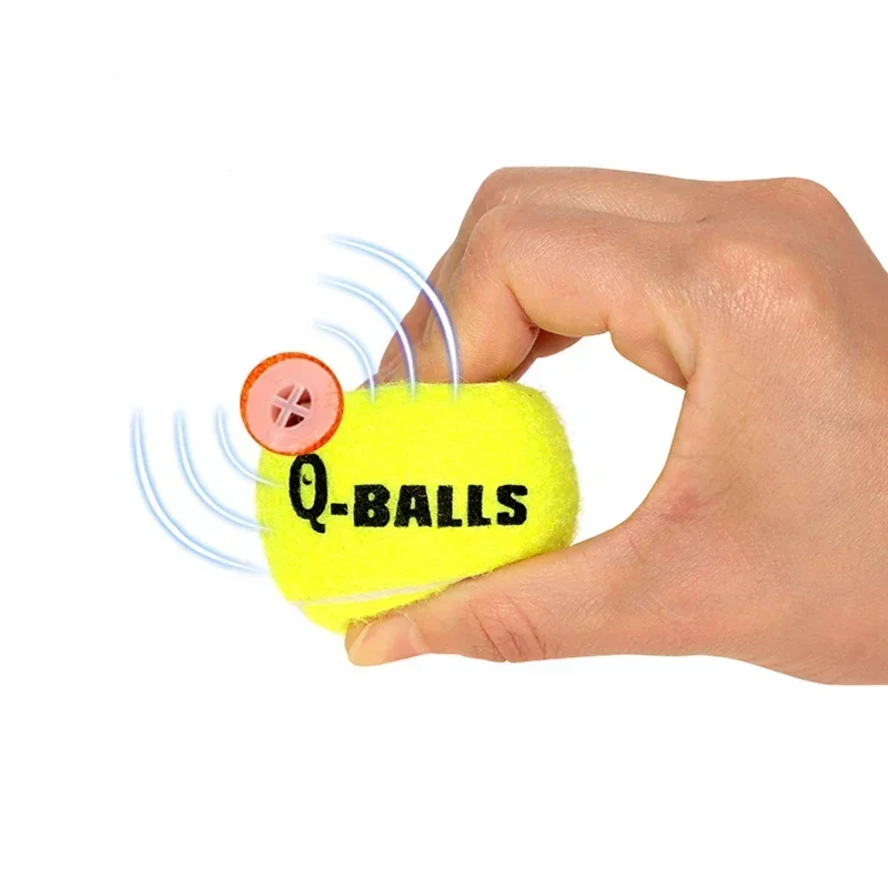 Juego de juguetes para perros Q-MONSTER, pelotas para masticar con chirrido de goma Natural de pared gruesa para perros, tenis, pelotas hinchables interactivas para entrenamiento, paquete de 4