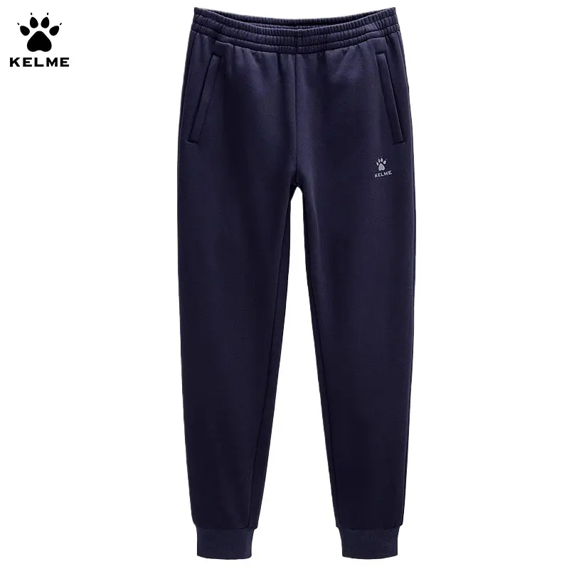 Kelme-Pantalones deportivos informales para hombre, pantalón de punto con cordón, acolchado de Color sólido, de felpa, gruesos y