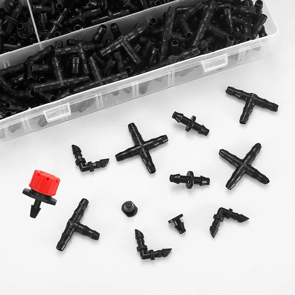 50 Uds conectores de púas accesorios de riego conectores de púas de riego por goteo accesorios de tubos de 4/7mm para maceta jardín césped