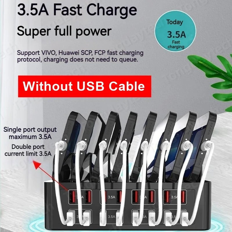 Cargador rápido Universal Multi USB tipo C de 150W, soporte de estación de carga MAX de 16 puertos 3.5A para Ipad Iphone 17 16 Samsung Xiaomi Tablet