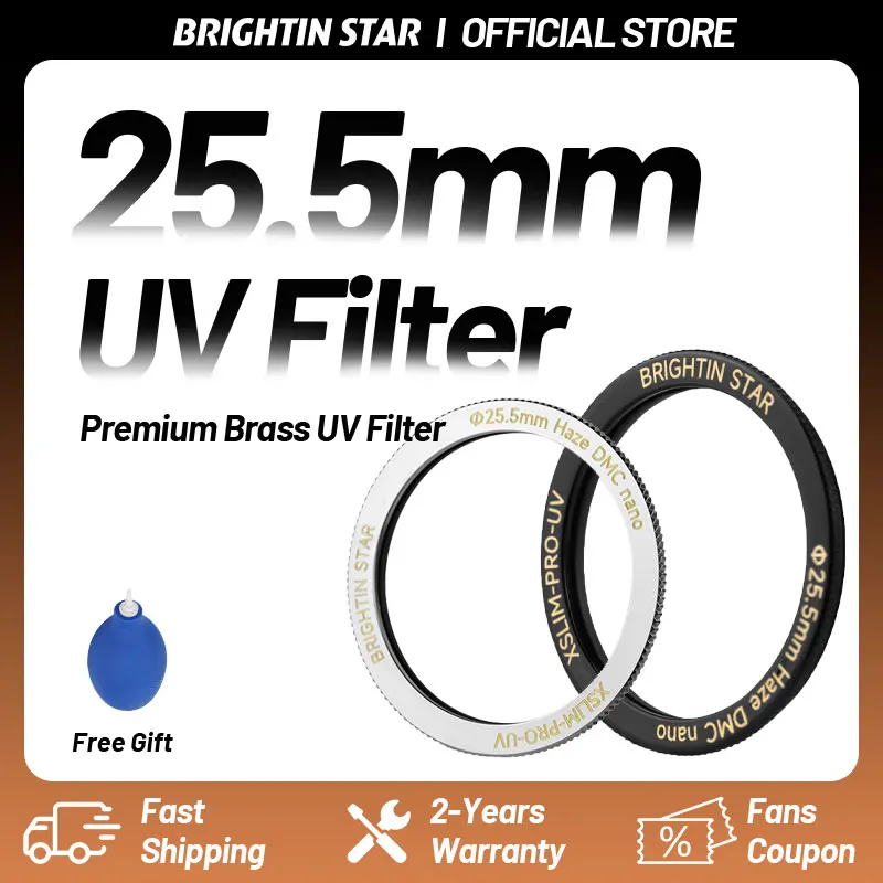 Filtro de lente de protección UV Brightin Star, 25,5mm, UVP, especializado para lentes de montura M de 28mm F2.8 Leica