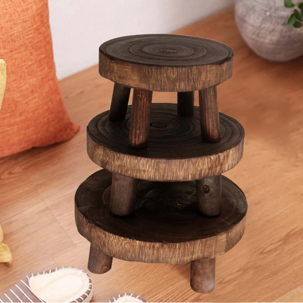 Soporte de plantas duradero para sala de estar, taburete de madera creativo, soporte de maceta suculenta de alta calidad, 1 piezas