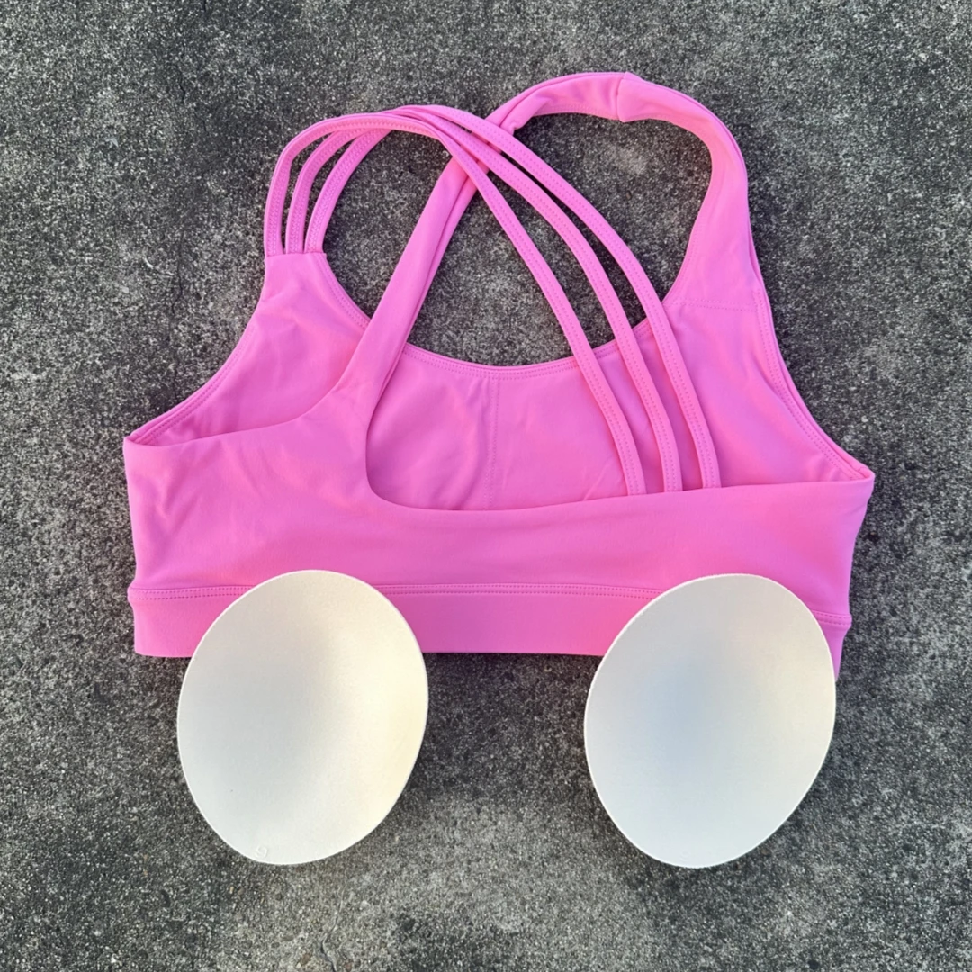 Color sólido de alta resistencia correa cruzada para el hombro gimnasio ropa interior de gimnasio mujeres Fitness deporte sujetador Top a prueba de golpes atlético apretado entrenamiento W
