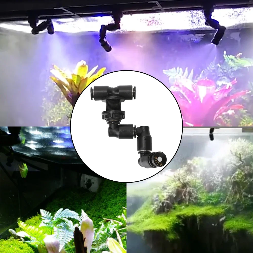 360 °   Sistema de boquilla de pulverización ajustable para Reptiles, nebulizador, sistema de enfriamiento por aspersor, acuario, tanque de selva tropical para mascotas acuáticas