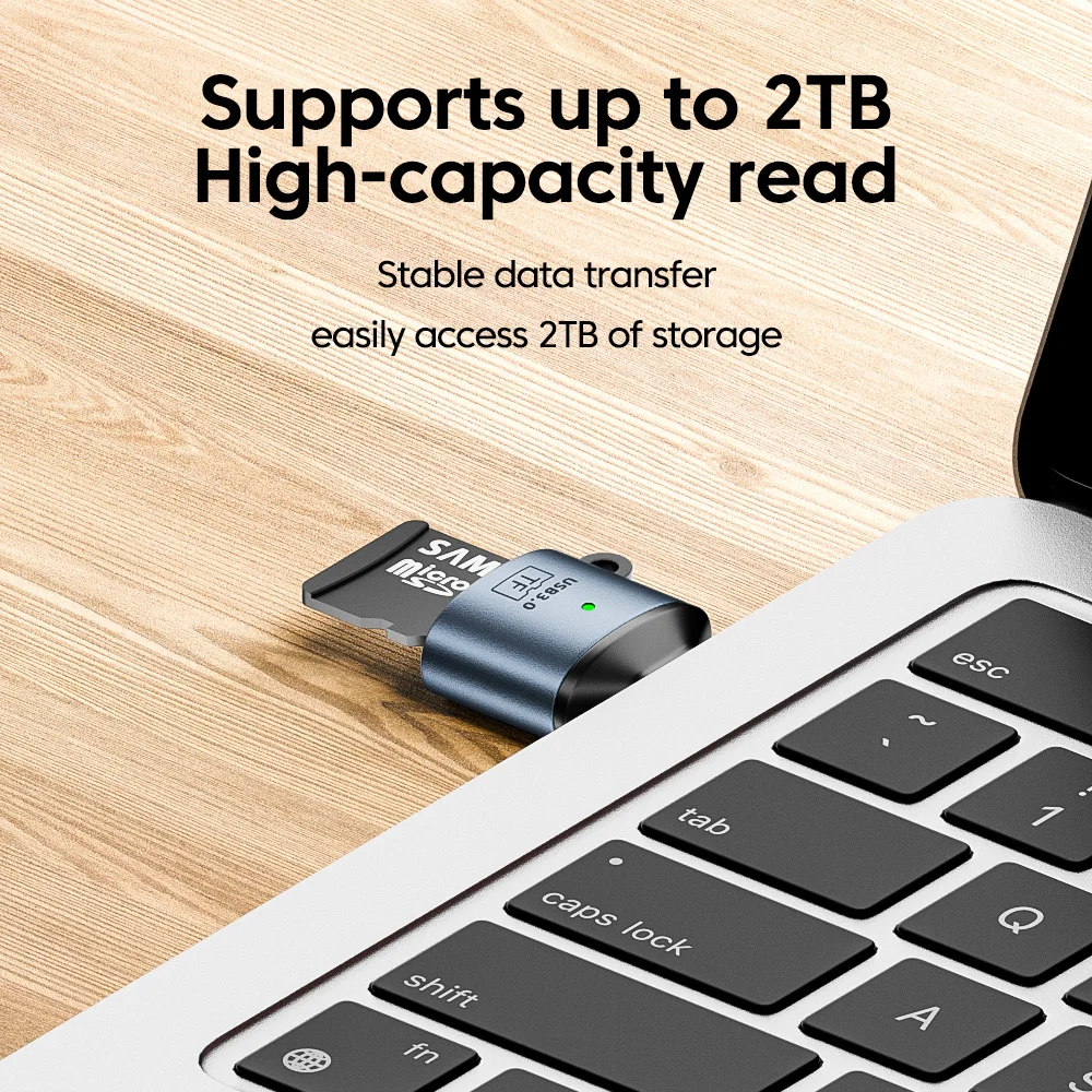 Adaptador Mini USB tipo C a lector de tarjetas TF, adaptador USB 3,0, transferencia de alta velocidad de 5Gbps, lector de tarjetas de memoria TF para PC, portátiles y teléfonos
