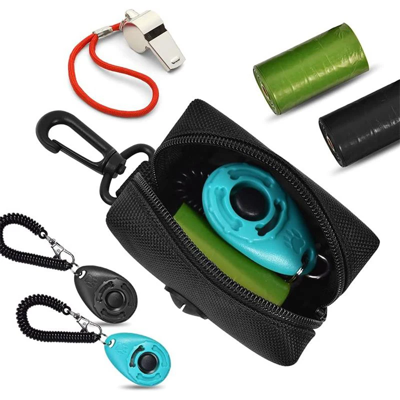 Soporte para Bolsas de Excrementos de Perro con Anclaje a Correa, Dispensador Ajustable Mini de Bolsas de Basura para Viaje, Herramientas de Limpieza para Mascotas