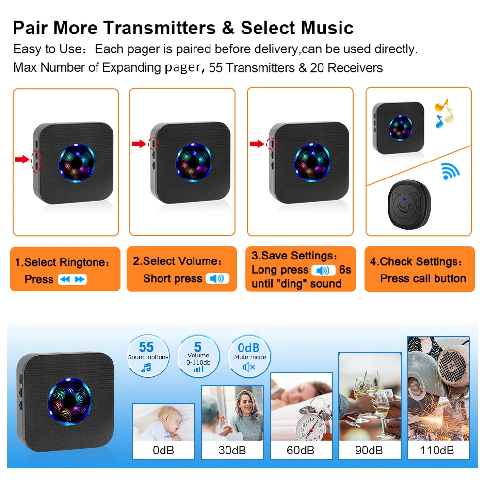 KONLEN-timbre inteligente para perro, timbre inalámbrico para entrenamiento de orinal, campanilla de comida para perros, botón táctil para mascotas, anillo para cachorros para salir