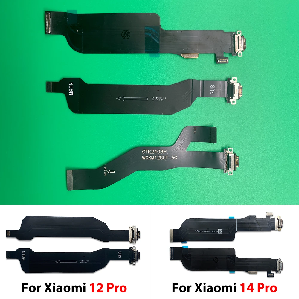 Para Xiaomi Mi 12 Lite 12S 12T 12X 13 Ultra 13T 14 Pro 14T 15 15T Conector de Carga USB, Placa de Carga, Cable Flexible