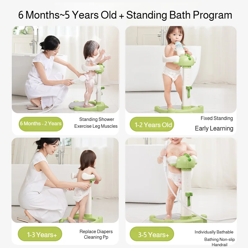 Soporte de Ducha Ajustable para Bebés, Dispositivo de Baño Infantil Antideslizante para el Hogar, Soporte de Baño para Bebés