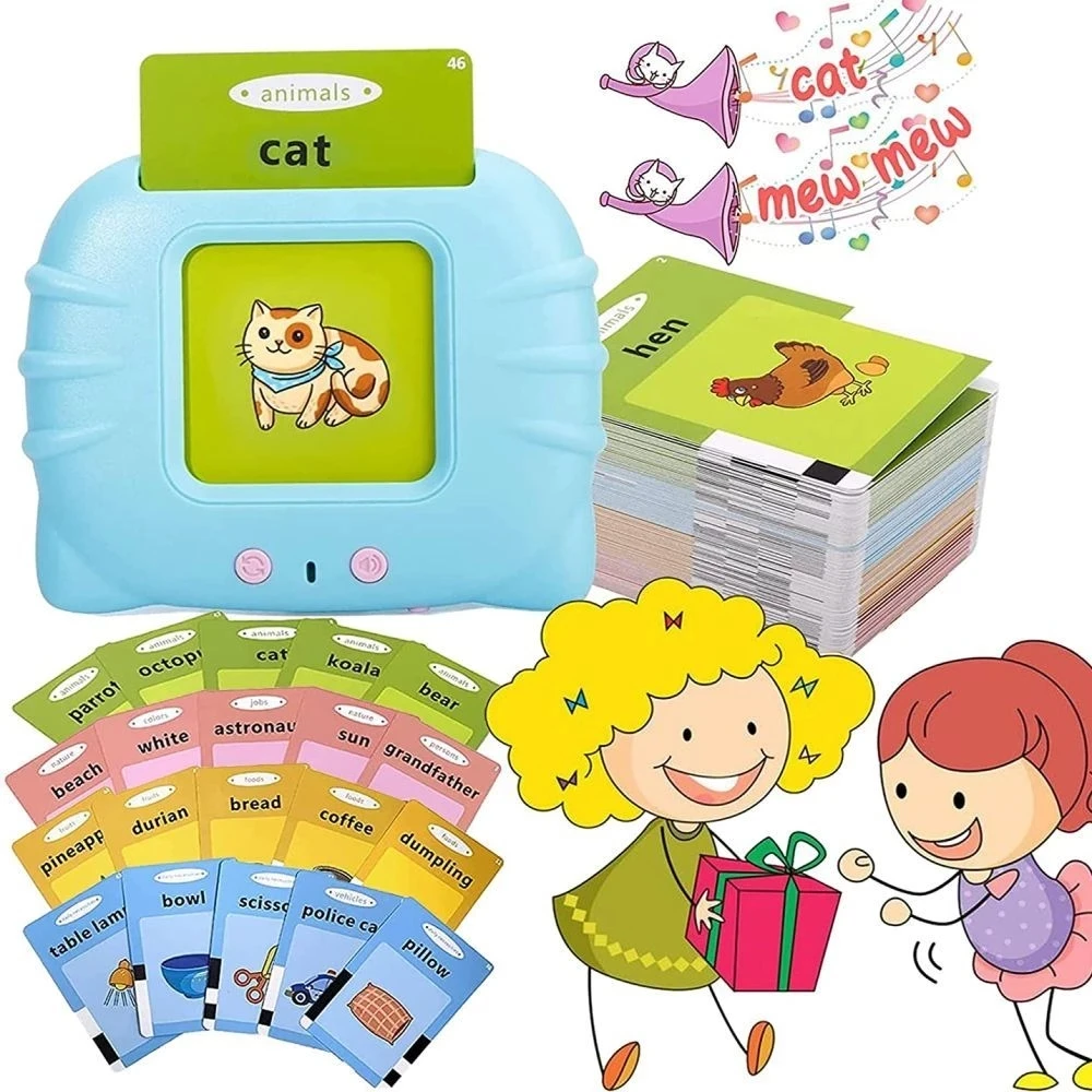 Tarjetas Flash parlantes de aprendizaje educativo para niños de guardería, libro de Audio electrónico en idioma inglés, juguetes para aprender palabras en inglés