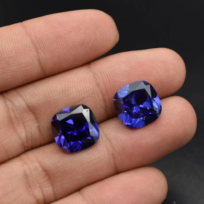 Zafiro azul tanzanita natural, corte cojín, AAAA+, 12×12 mm, 10,50 quilates, piedra preciosa suelta para la fabricación de joyas