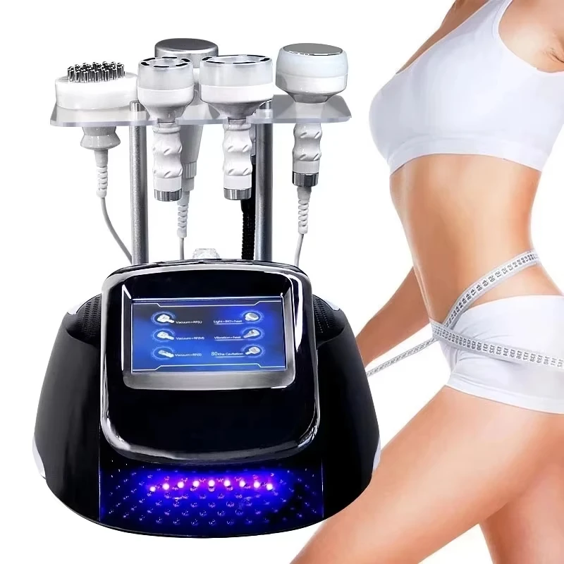 2025 5D 80k cavitación + RF + vacío cuerpo adelgazante quemador de grasa máquina de salud 6 en 1 masajeador de ultrasonido dispositivo de belleza para pérdida de peso