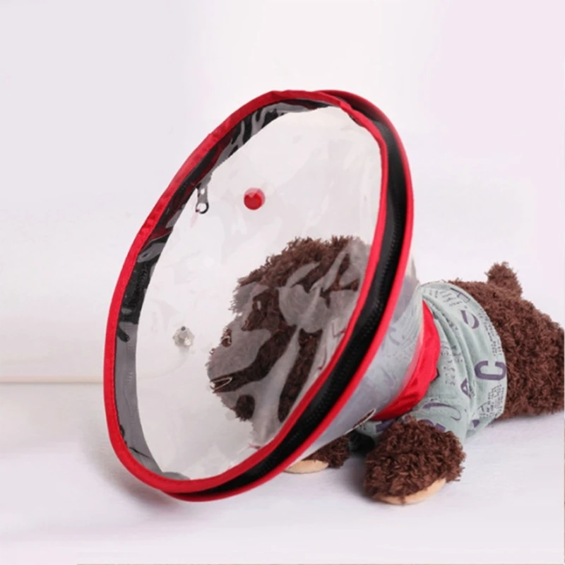 Máscara oxígeno para perros, Capucha ajustable con cordón rescate, máscara transparente para perros, elementos para cuidado mascotas antimordedura