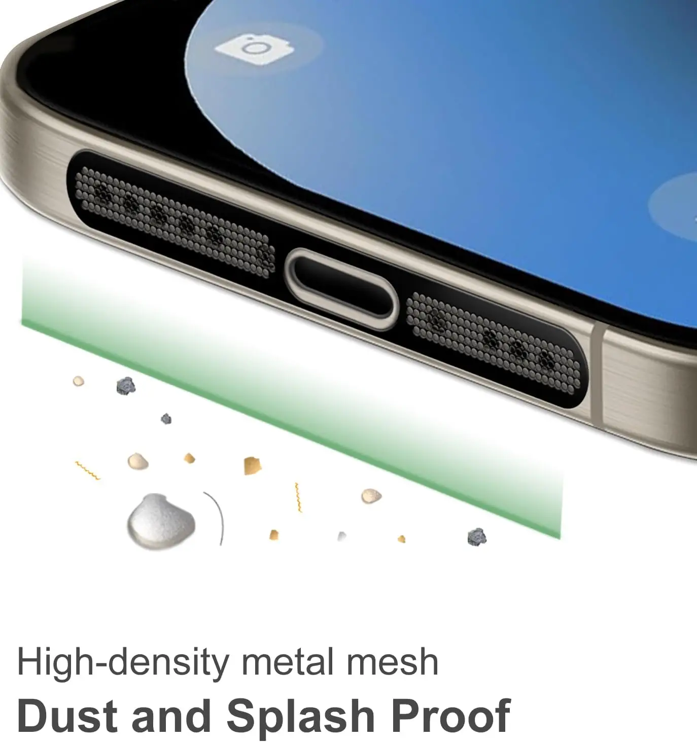 Juego de tapones antipolvo USB C, cubierta antipolvo para altavoz de teléfono y tapa protectora antipolvo para iPhone 17 iPhone 16 Pro Max iPhone 15 Pro Max