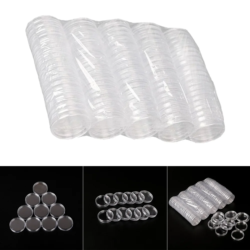 100 Uds. Cápsulas para monedas sin montura de 39mm pueden adaptarse a monedas de plata Britannia de 1 Oz cápsulas de almacenamiento cajas de protección contenedor