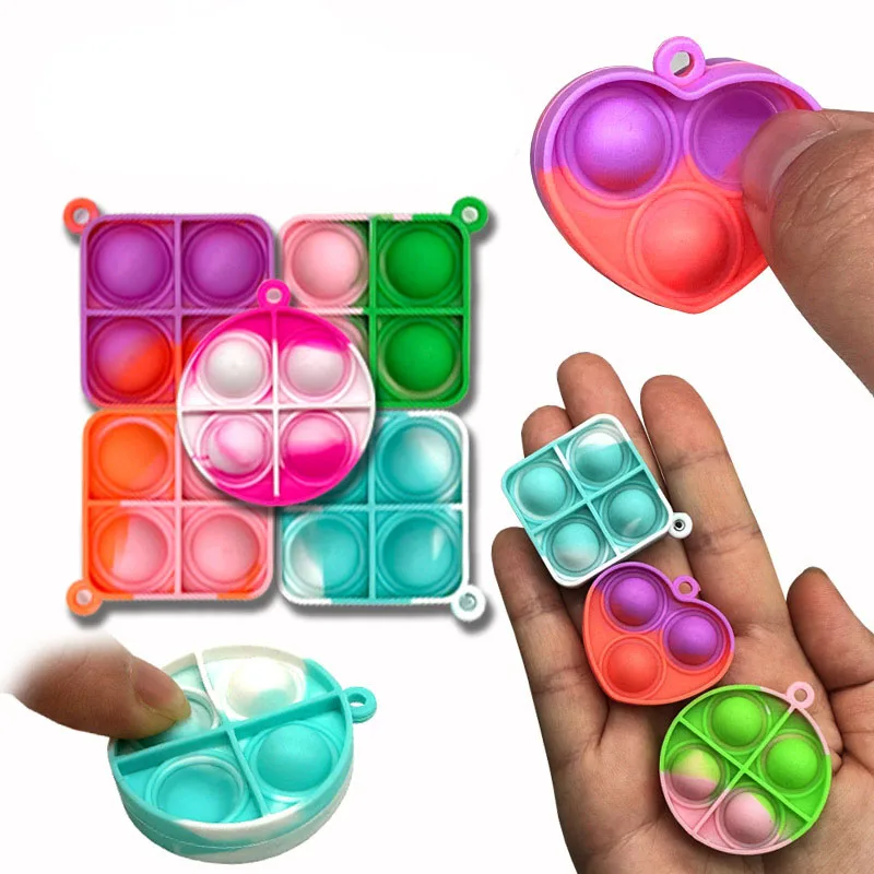 30 Uds. De juguetes Pop Fidget, Mini llaveros Pop, juguetes para niños pequeños, paquete de juguetes sensoriales, paquetes a granel para reducir la presión, regalos de recuerdo de fiesta