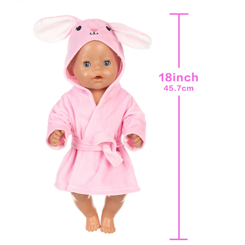 Ropa para muñecas, conjunto de albornoz, pijamas para muñecas americanas de 18 pulgadas/45Cm, accesorios para muñecas bebés recién nacidos, ropa para dormir, regalos de cumpleaños