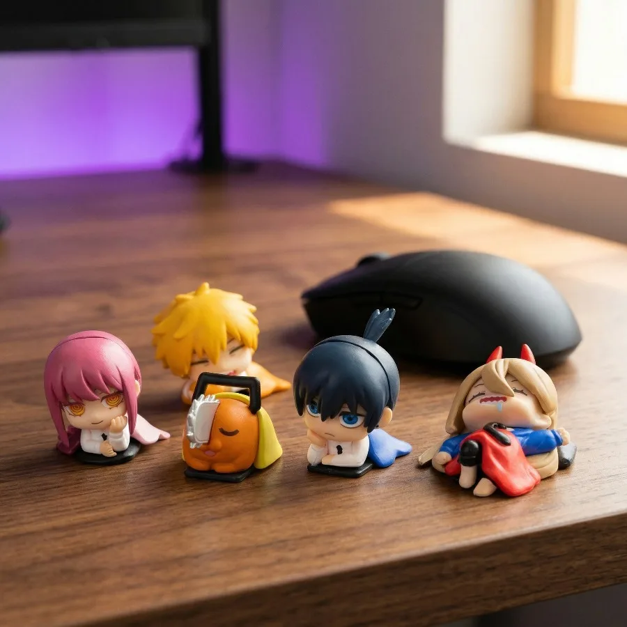 Figura de acción de Chainsaw Man: Aki, Denji y Makima durmiendo, decoración de anime, escultura, accesorios de escritorio, juguete, regalo.