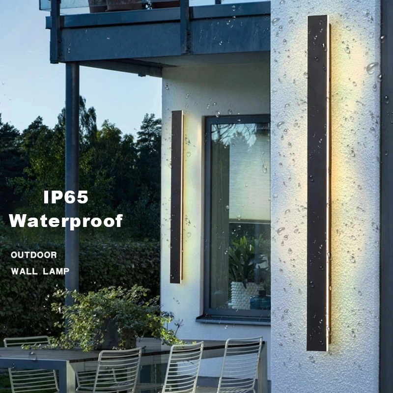 Luz de pared larga iluminación exterior impermeable Ip65LED jardín país Villa balcón luz interior pared dormitorio sala de estar luz