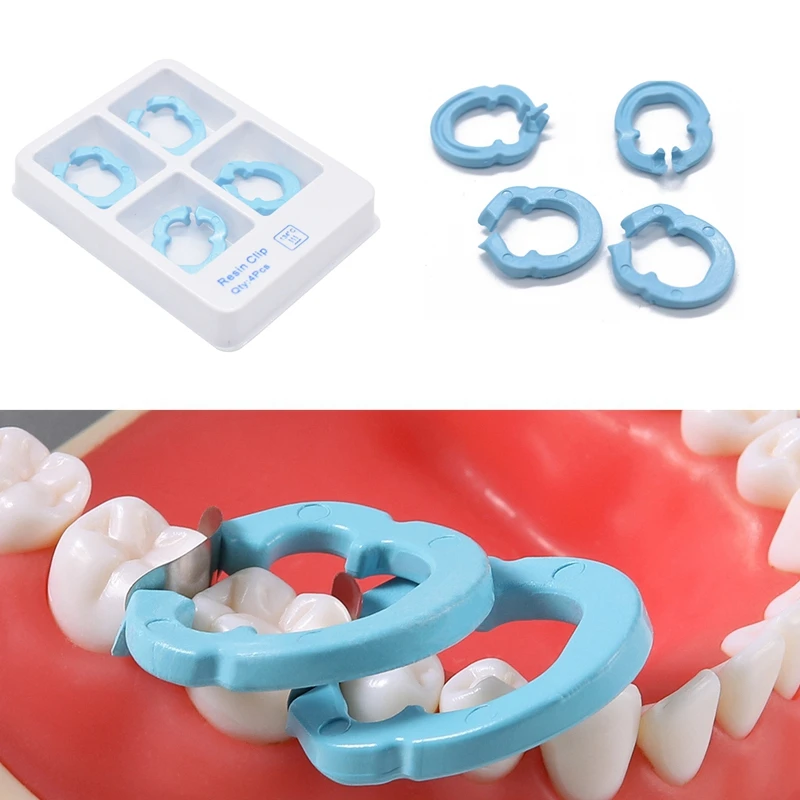4 unids/set de anillo de sujeción de resina Dental, anillo separador, soporte de Matrices contorneadas seccionales, abrazadera fija Autoclavable