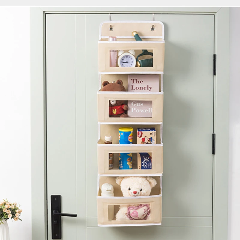 Bolsa de almacenamiento de cuatro capas, organizador de tela colgante para puerta, artículos diversos, ropa interior y calcetines, 1 unidad