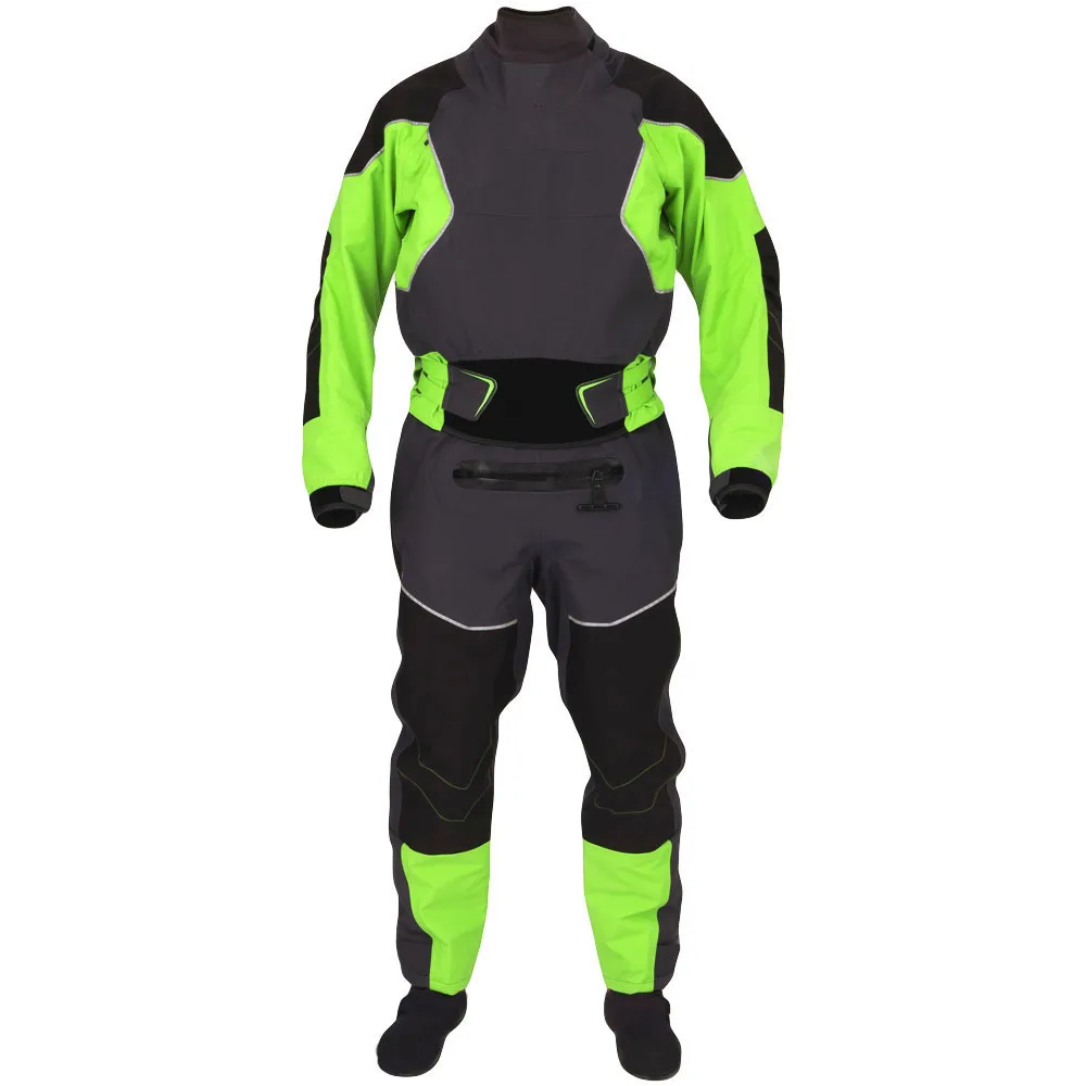 Traje Seco para Kayak LKVER para Hombre, con Juntas de Látex en Cuello y Muñeca, Falda Superior de Doble Ajuste, Cierres de Neopreno con Velcro