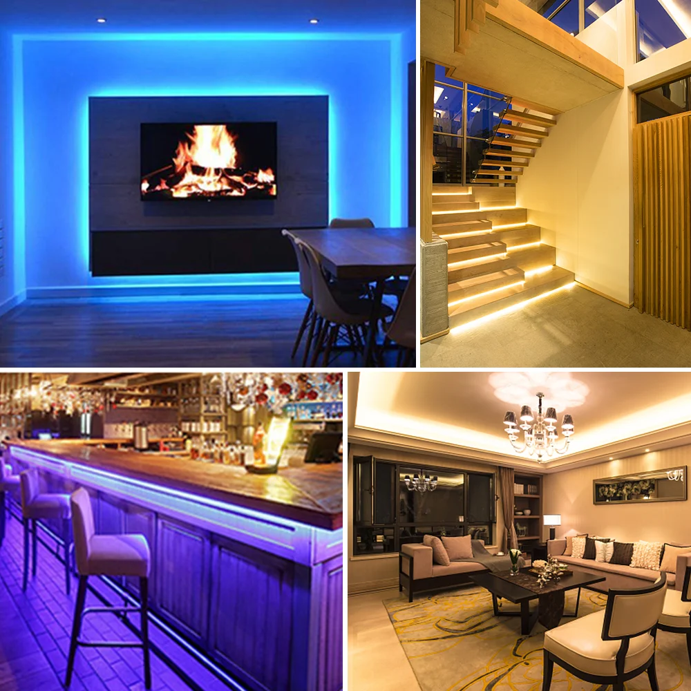 Tira de luces LED 5V 2835 USB 60Leds/m cinta Led Fita Flexible con interruptor blanco cálido luces LED impermeables para decoración de habitación