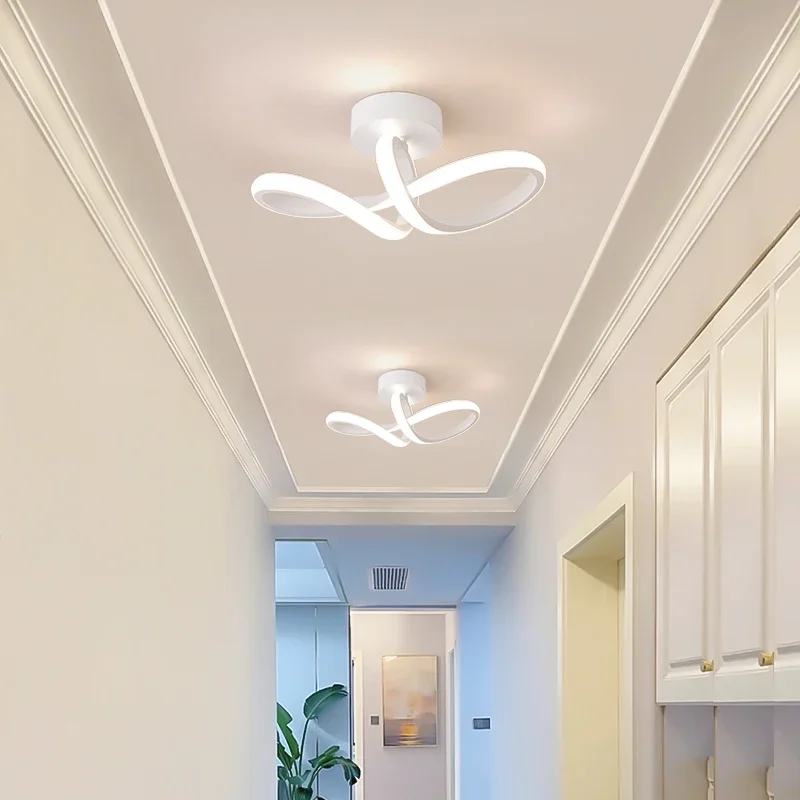 Luces LED de techo para pasillo, candelabro moderno, lámpara de tres colores, lámparas minimalistas para dormitorio, instalación de superficie de luz, comedor