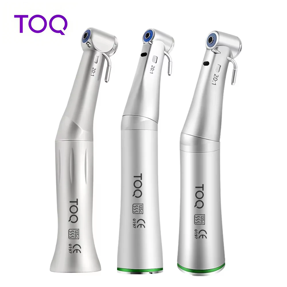 Pieza de mano contra-ángulo de reducción 20:1 con botón pulsador para implantes quirúrgicos SMAXSG20F, compatible con motor tipo E, con anillo rojo de aumento 1:5 y luz