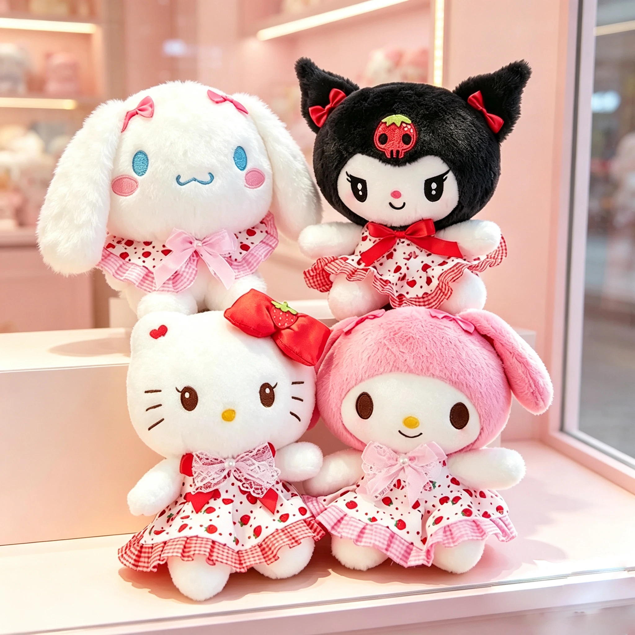 NUEVO Peluche de Hello Kitty y Kuromi de 22-25cm, Juguete de Peluche Suave para Niñas, Muñeco de Peluche de My Melody y Cinnamoroll, Regalos