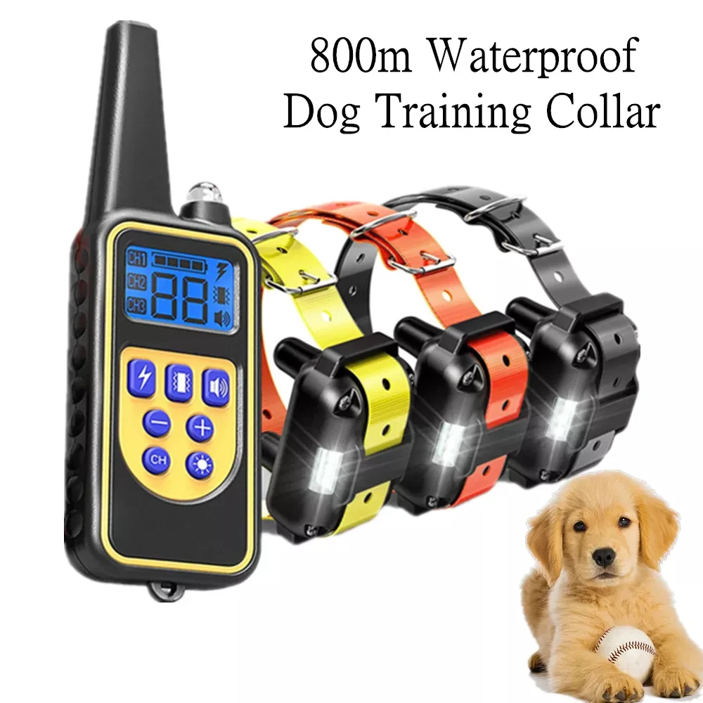 Collar de choque para perros: [Nueva edición] Collar de entrenamiento para perros grandes, medianos y pequeños Collar electrónico recargable resistente al agua IPX7 con pitido,