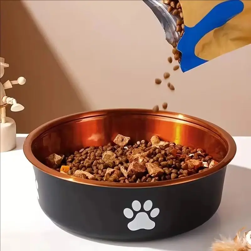 Cuenco de acero inoxidable para perros, cuencos de alimentación duraderos antideslizantes para perros pequeños y medianos, toallita para gatos, producto para mascotas