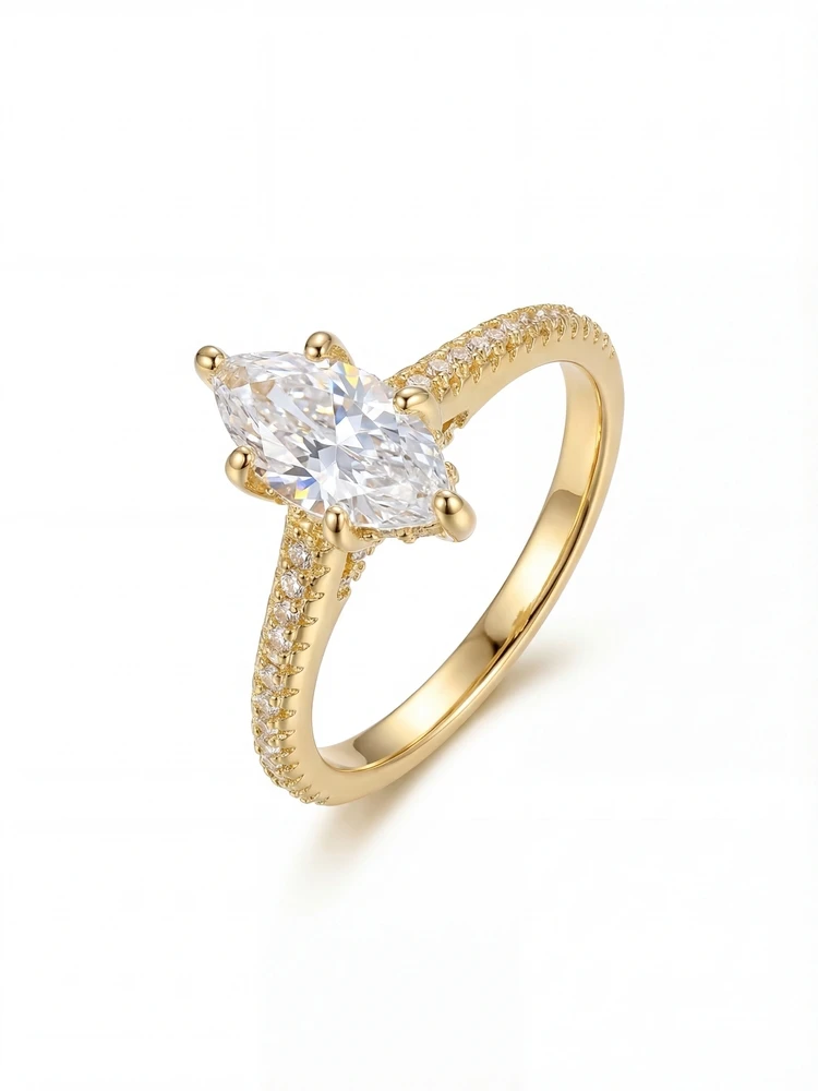 Anillo de circonita marquesa de 1-3 quilates para mujer, de Plata de Ley 925, clásico, a la moda, para compromiso, boda, joyería fina de alta calidad