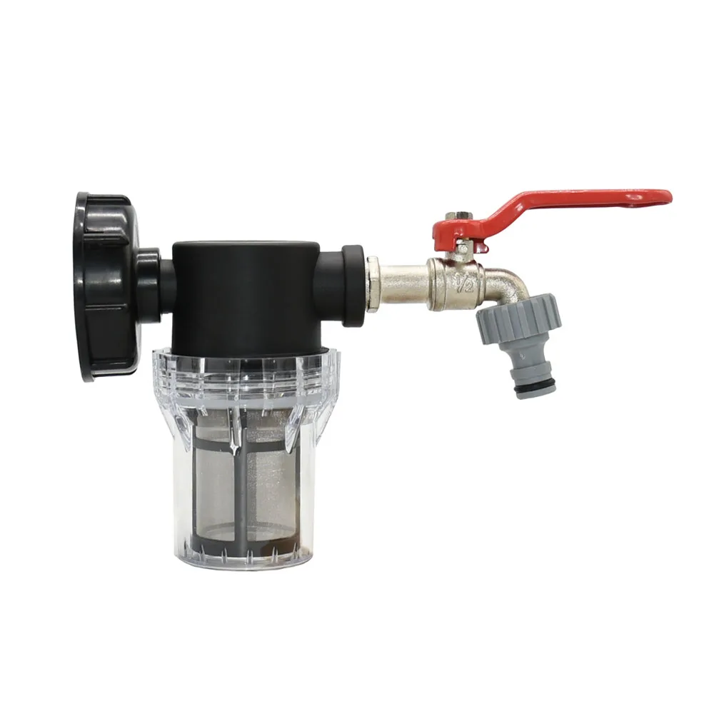 Filtro de riego de 1/2 3/4 y 1 pulgada para adaptador de grifo de tanque IBC, junta de barril de S60 toneladas, bomba de acuario para riego de jardín, colador de pistola de agua