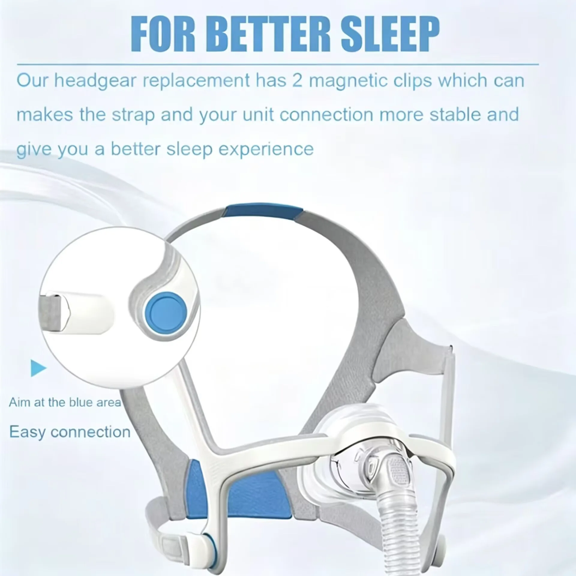 Kit de Actualización de Mascarilla Nasal CPAP AirFit N20, Marco Reutilizable, Conjunto de Codo con Tubo y Cojín para el Cabeza, para Apnea del Sueño Thera