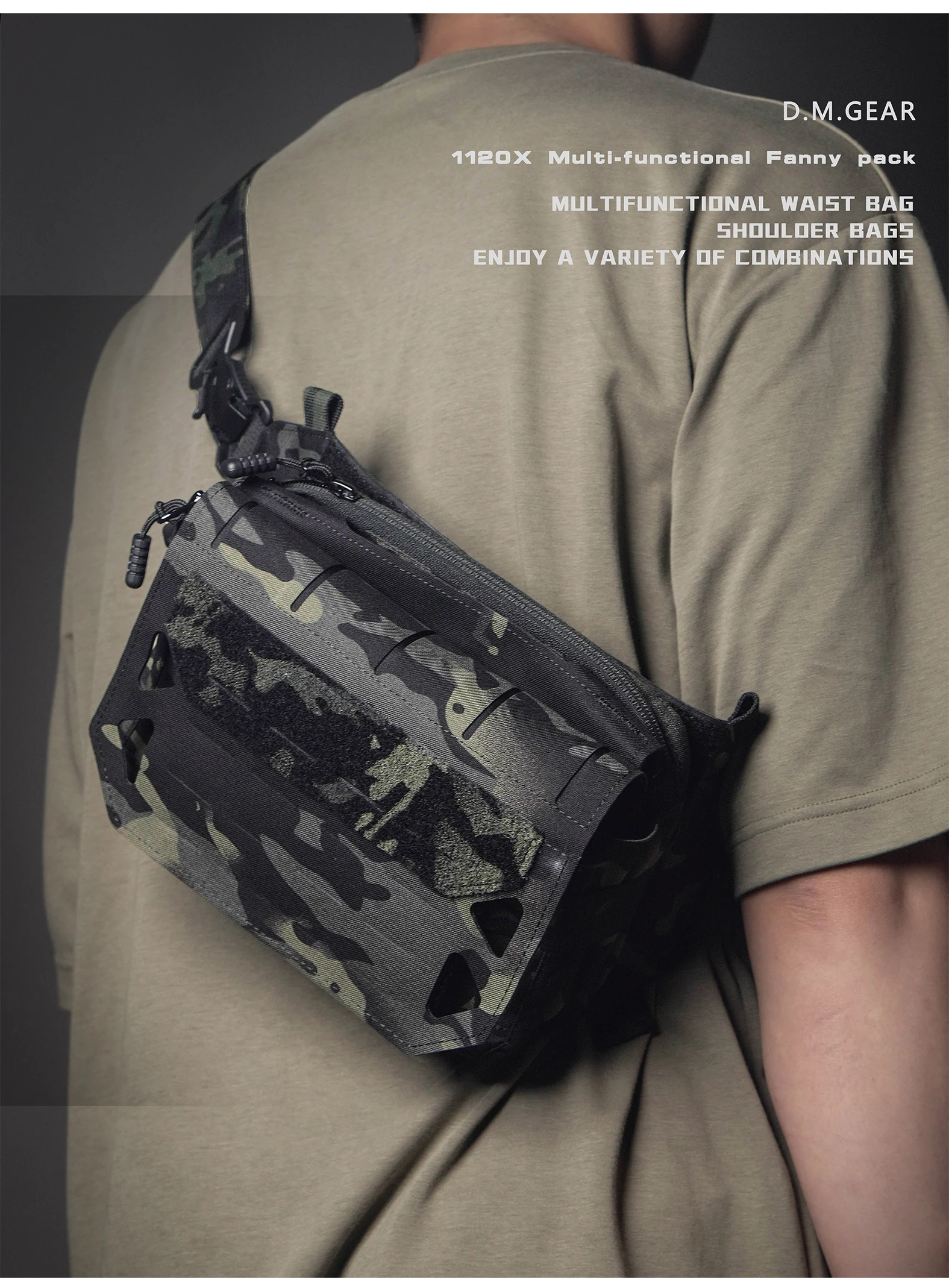 Bolsa táctica 1120x, accesorios de caza multifuncionales, equipo de hombro para hombres, Molle, marco impermeable para exteriores