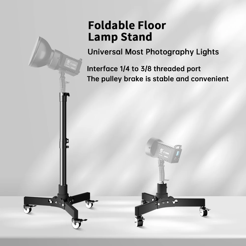 Soporte de luz de suelo de Metal de 22cm, 76cm y 183cm, soporte de iluminación de relleno para fotografía con ruedas de 3 uds., soporte de luz de fondo de doble uso
