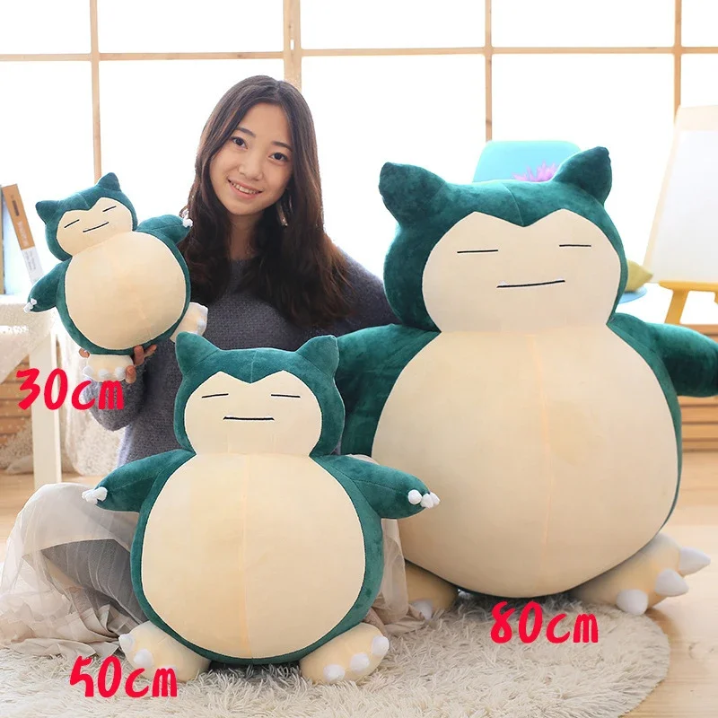 Juguetes de peluche de Pokémon Snorlax de 30cm, muñeco de peluche de monstruo de anime japonés, muñeco de peluche suave, regalo de cumpleaños para niñas