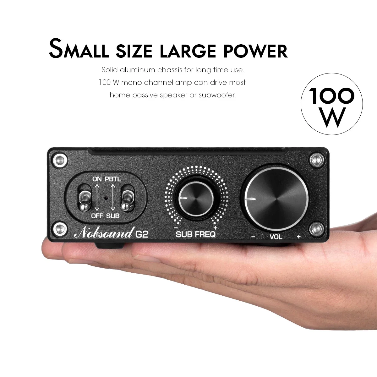 Douk Audio G2 Mini Subwoofer de canal mono HiFi de frecuencia completa 100W amplificador Digital amplificador de Audio estéreo de escritorio