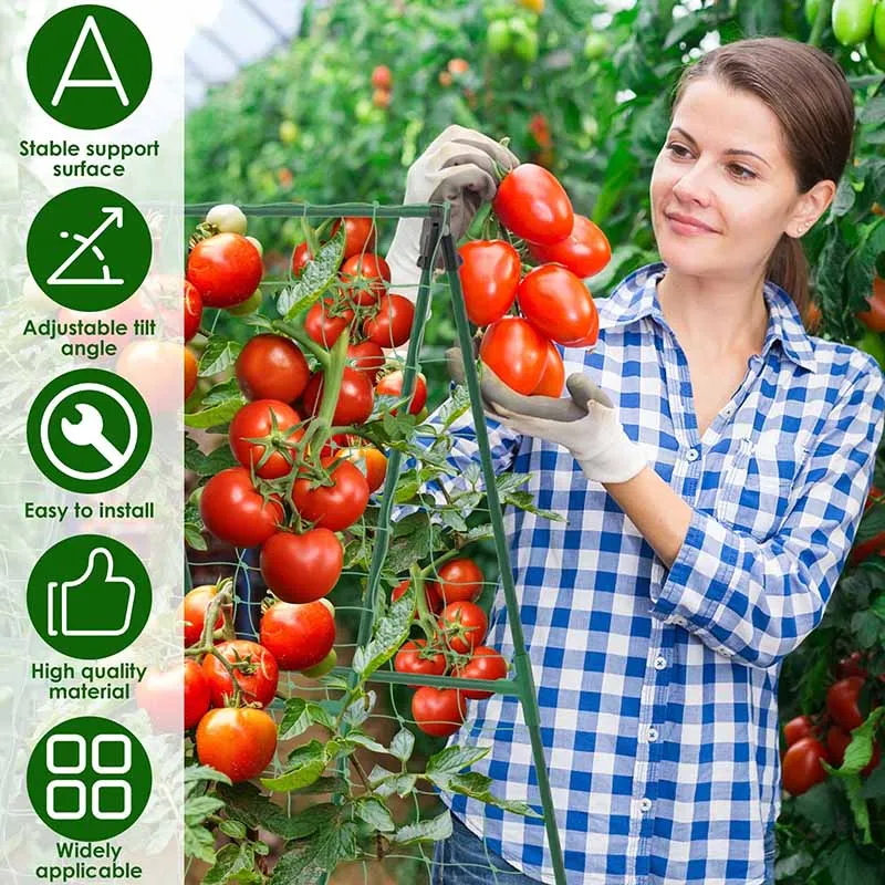 Kit de marco de escalada para plantas y verduras, marco en A para jardín, soportes para cultivo, apto para escalar, enrejado de pepino, tomates y uvas a prueba de herrumbre