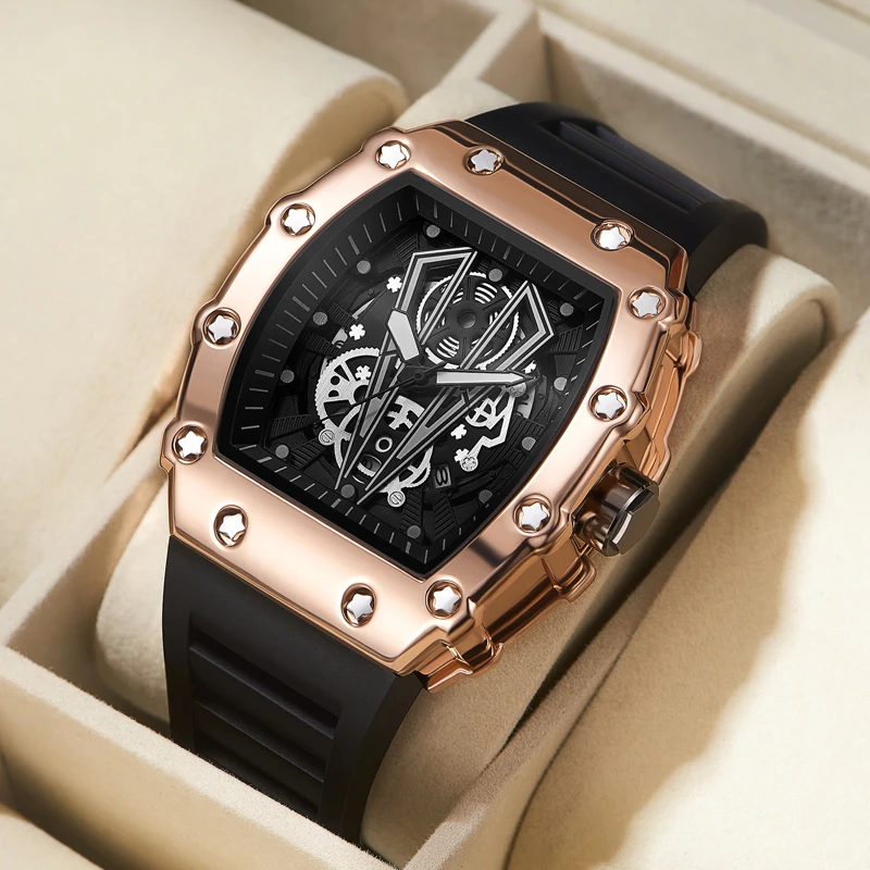 Reloj de comercio exterior Esfera grande para hombres Reloj luminoso cuadrado deportivo resistente al agua de cuarzo para hombres