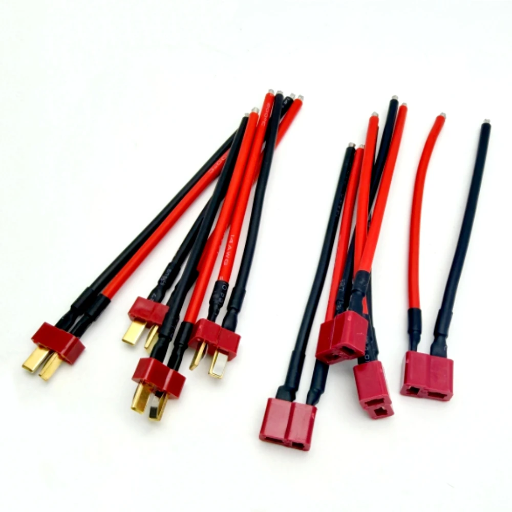 4 Conectores Deans T Macho/Hembra con Cable de Silicona Suave 14AWG para Batería Lipo RC, Cable de Expansión, Venta al por Mayor