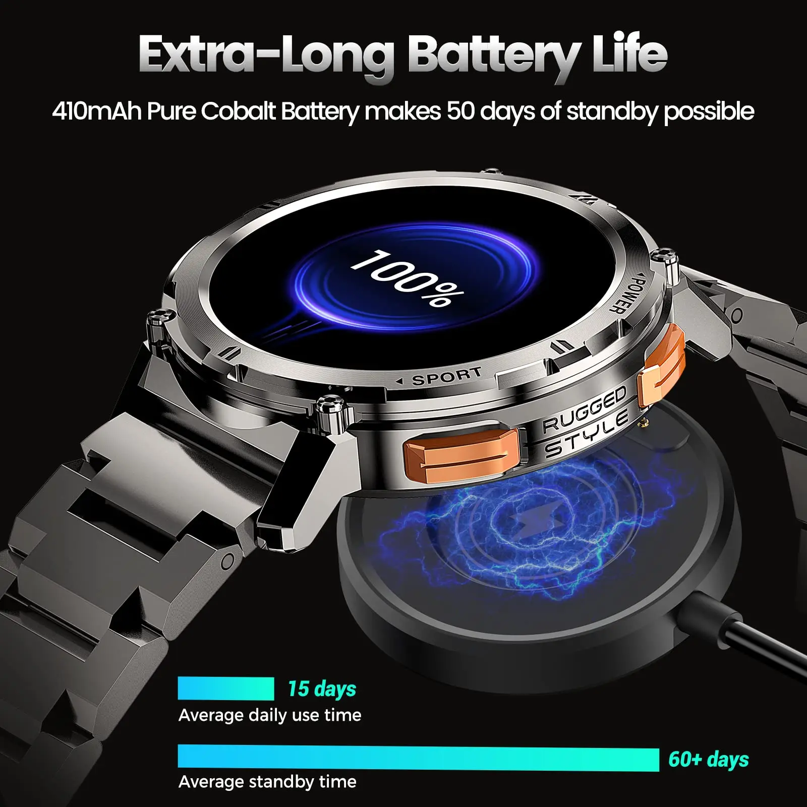Relojes inteligentes originales KOSPET TANK T2 2025 para hombres, relojes AMOLED AOD, reloj inteligente con llamada Bluetooth, reloj inteligente electrónico para hombres