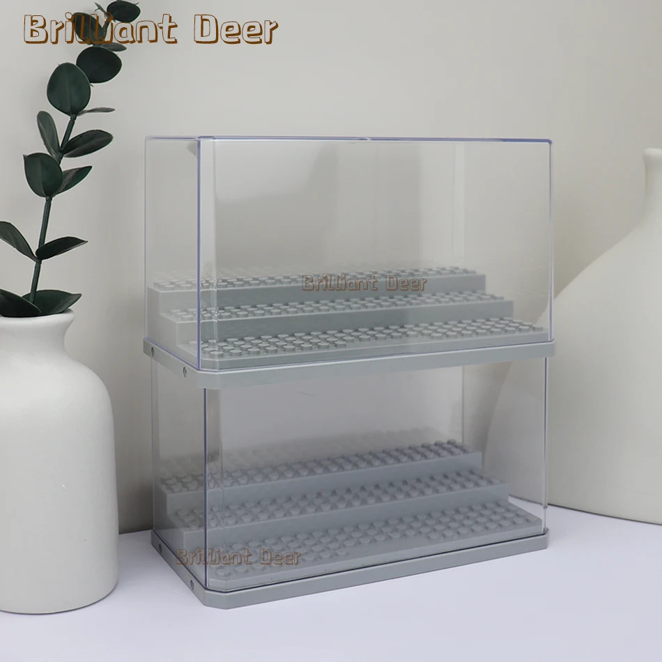 Caja de exhibición acrílica apilable para figuras de bloques de construcción, soporte MOC, modelo de coche, escaparate de colección, juguetes para niños, regalo