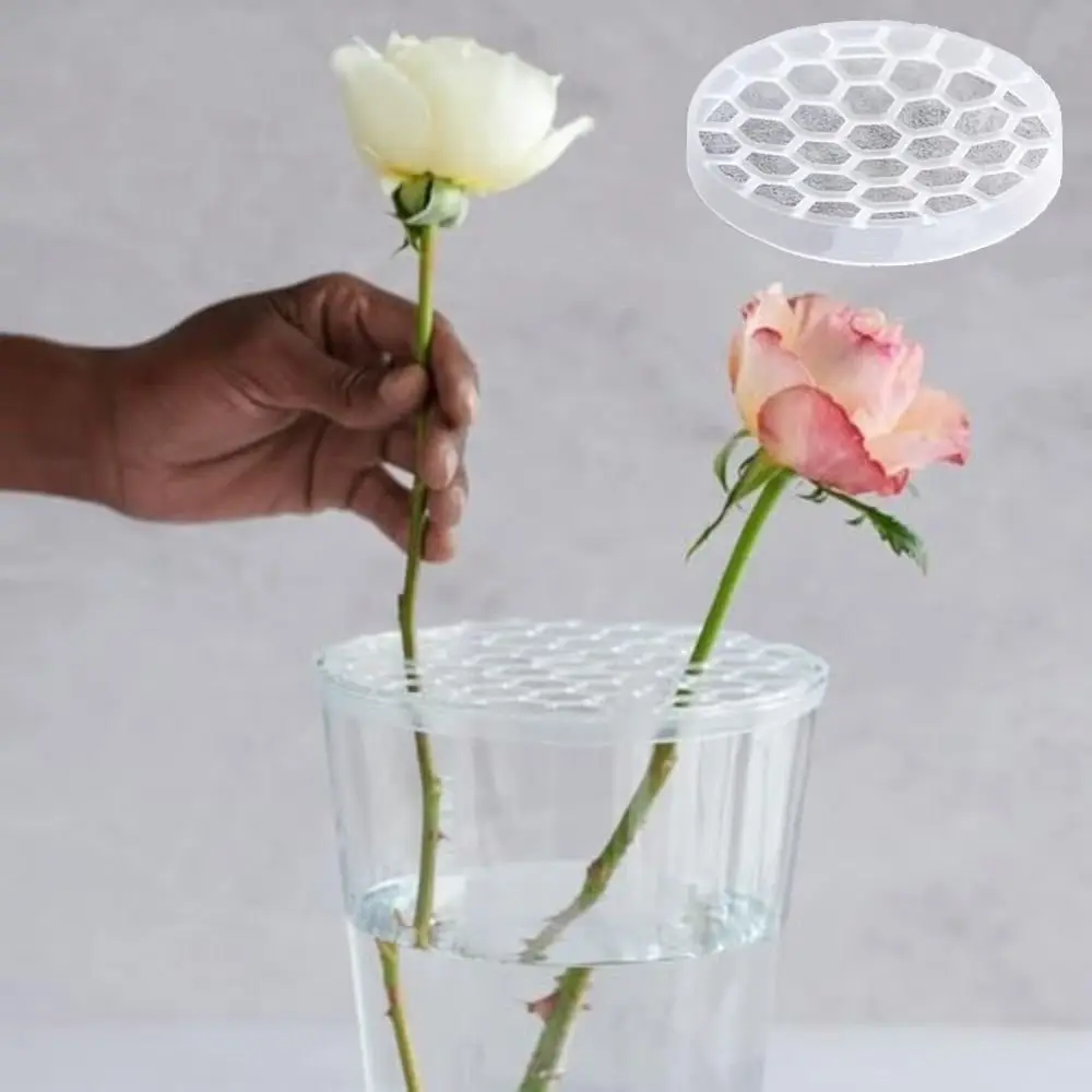 Soporte de rejilla para arreglos florales DIY, suministros para arreglos de flores, fijación de plantas con paja, soporte para tallos de flores reutilizable