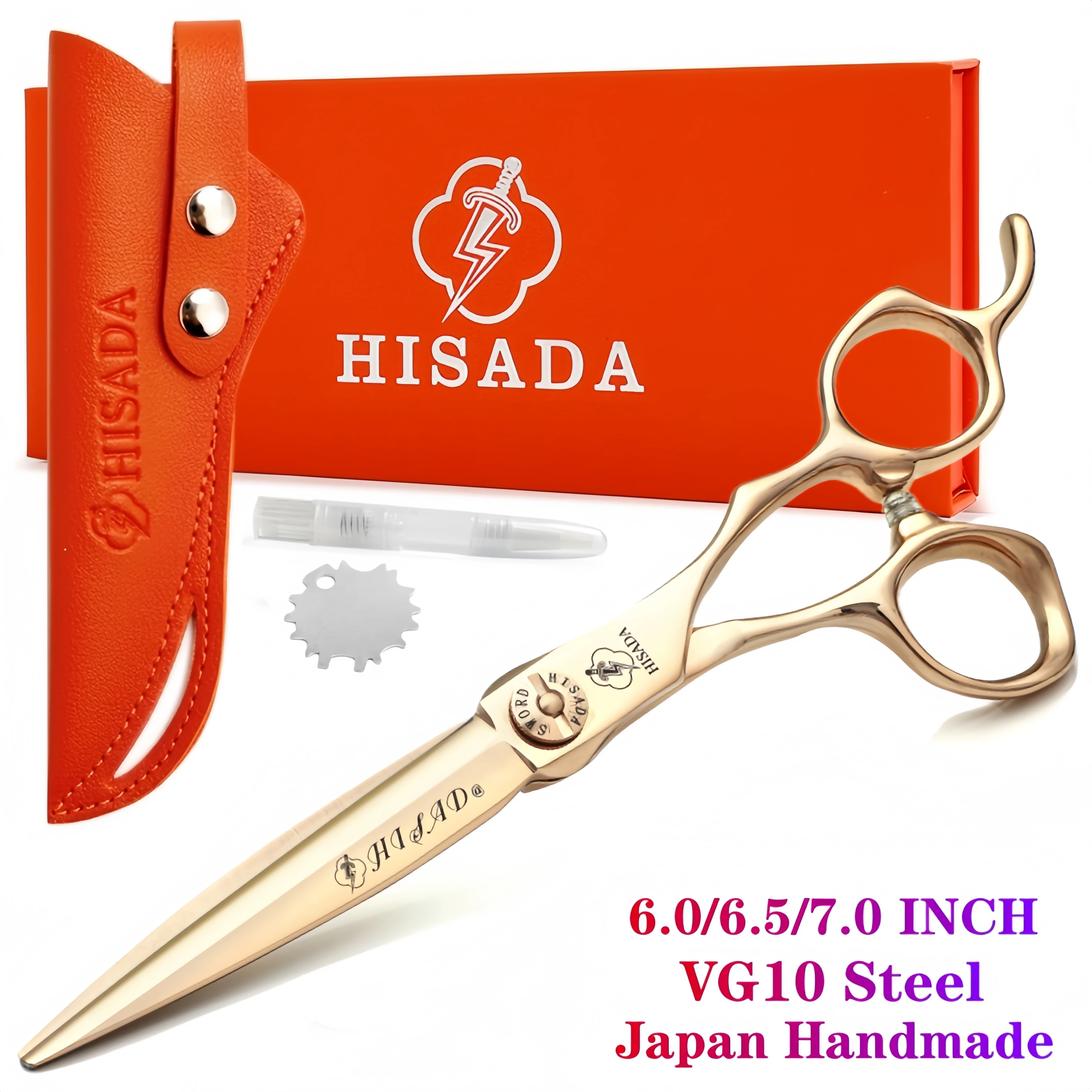 Tijeras de Peluquería Profesionales HISADA de 6.0/6.5/7.0 Pulgadas, Tecnología CNC, Material VG10, Tijeras de Peluquería, Equipo de Barbería