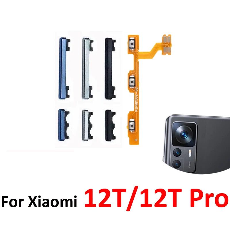 Botón de Encendido/Apagado y Volumen para Xiaomi MI 12T Pro, Nuevo Cable Flex Interno de Repuesto para Xiaomi 12T