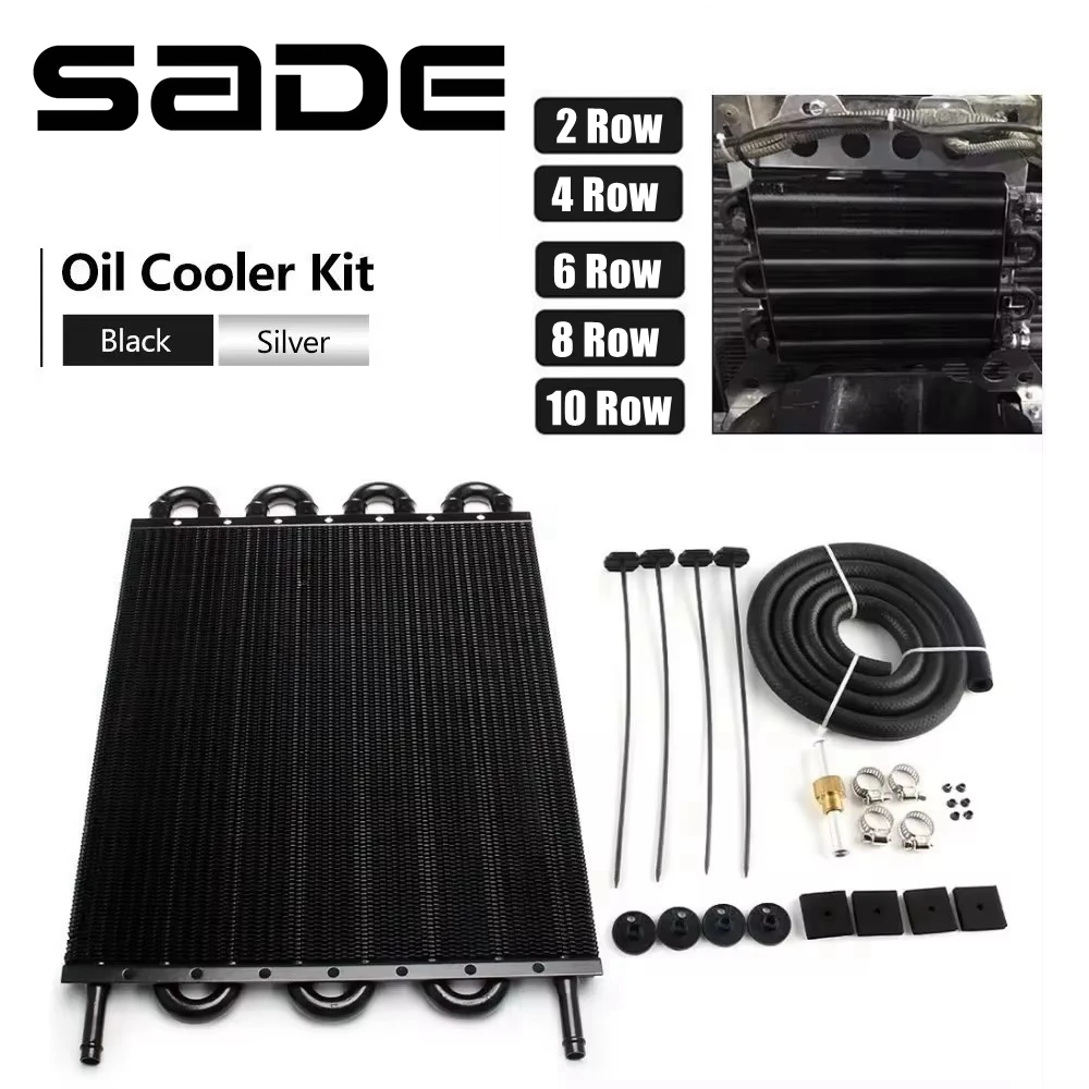 Kit de enfriador de aceite Universal de aluminio para coche, dispositivo de transmisión automática, Manual, TOC-1001, 4 filas, 6 filas, 8 filas