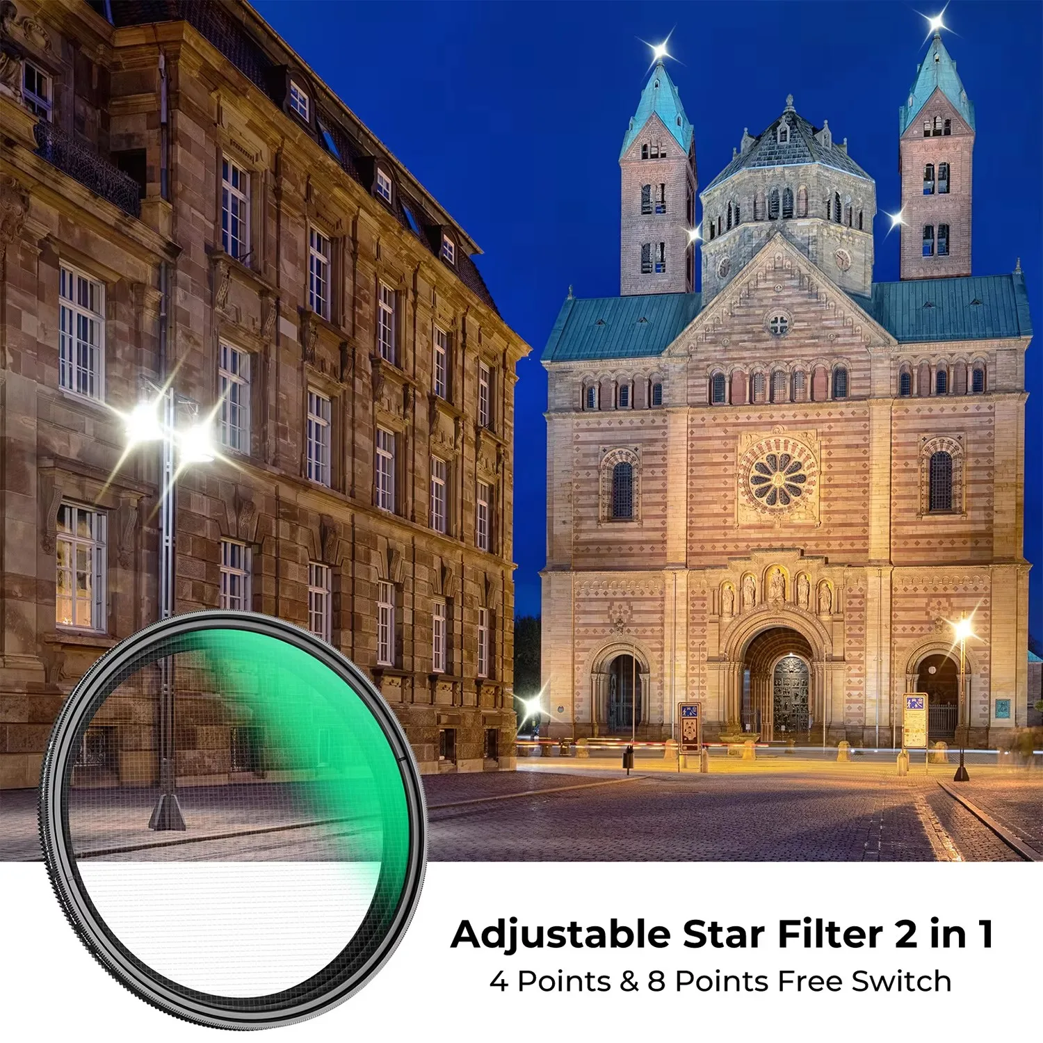 Filtro Estrella K&F C de 82 mm para Lentes, Filtro Variable de 4-8 Puntos, 82 mm, 77 mm, 52 mm, 58 mm, 72 mm, 67 mm, Filtro de Enfoque Estrella para Cámara K&F CONCEPT